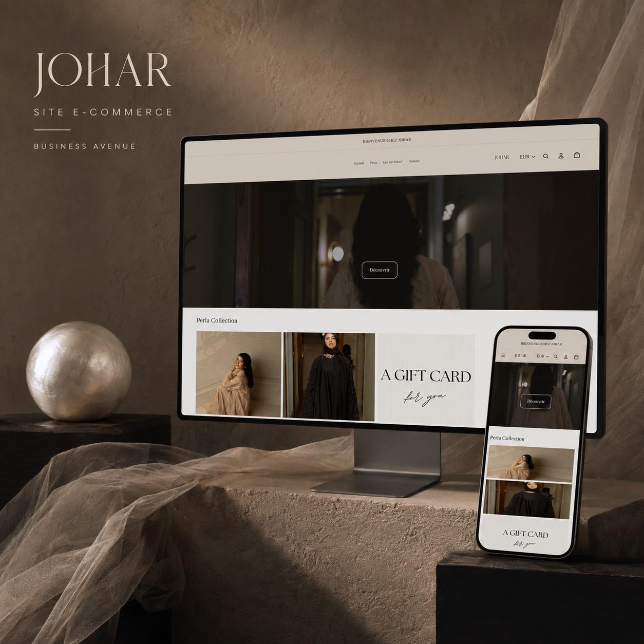Johar — Site e-commerce réalisé par Business Avenue