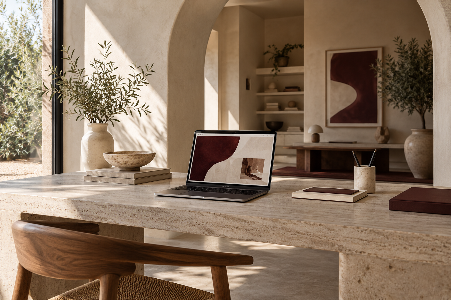 Studio architectural et site vitrine sur ordinateur